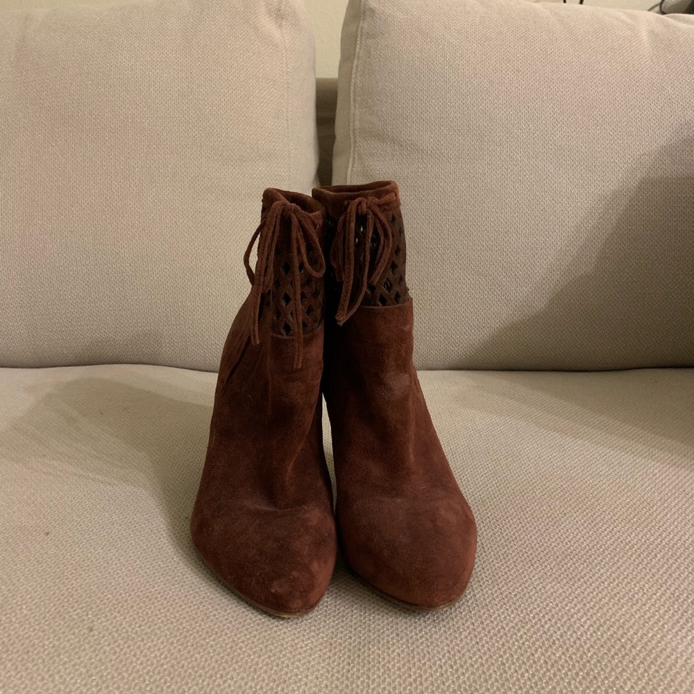 Women red wine ankle boots